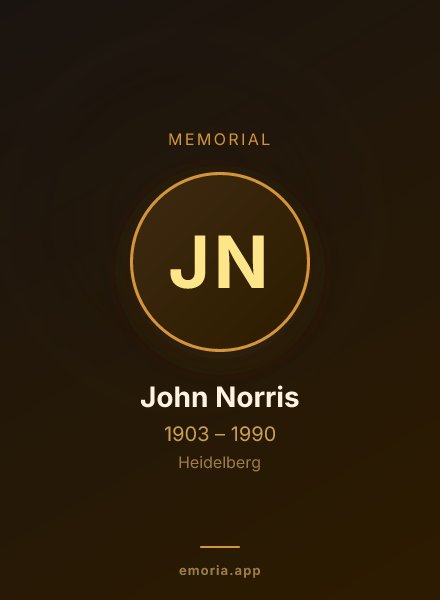 Memorial portrait of John Norris