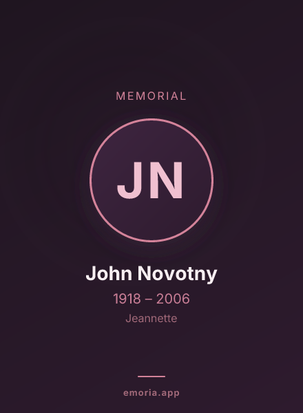 Memorial portrait of John Novotny