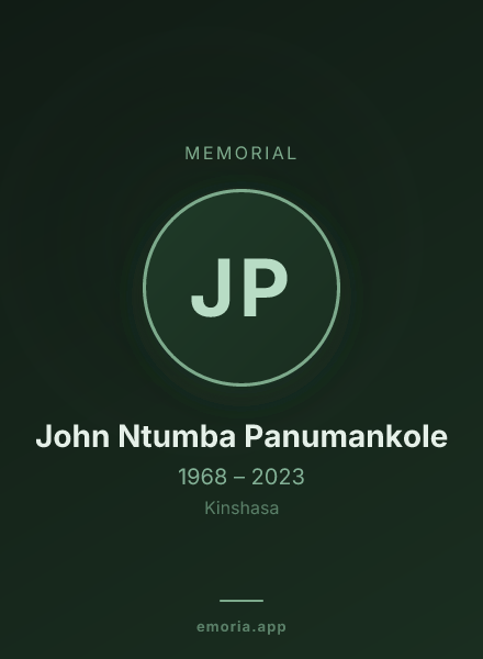 Memorial portrait of John Ntumba Panumankole