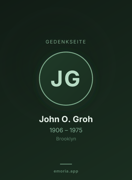 Gedenkportrait von John O. Groh