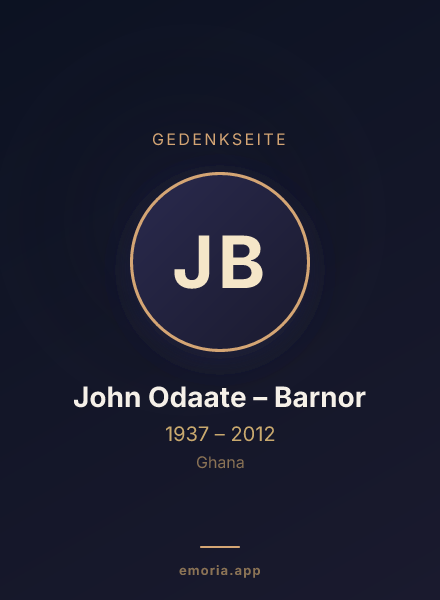 Gedenkportrait von John Odaate – Barnor