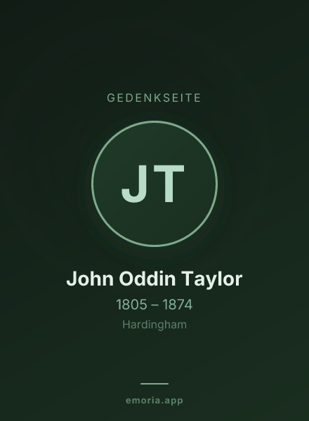 Gedenkportrait von John Oddin Taylor