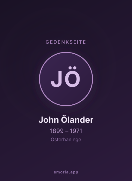 Gedenkportrait von John Ölander