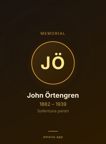 Memorial portrait of John Örtengren
