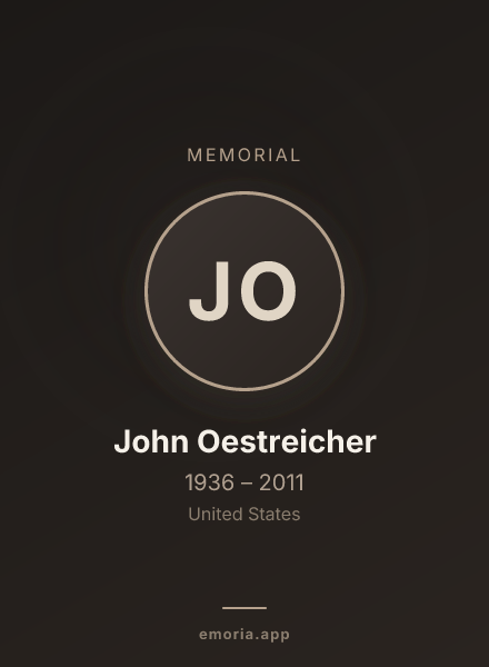 Memorial portrait of John Oestreicher