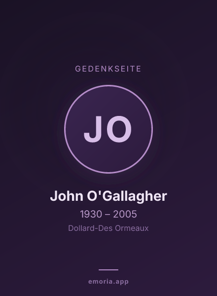 Gedenkportrait von John O'Gallagher