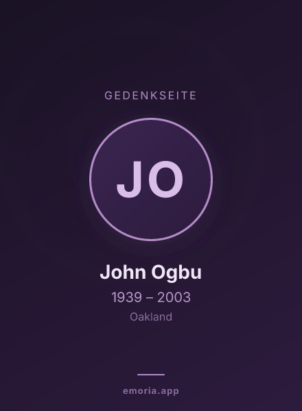 Gedenkportrait von John Ogbu