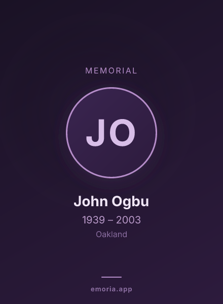 Memorial portrait of John Ogbu