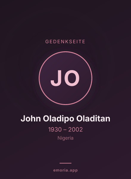 Gedenkportrait von John Oladipo Oladitan
