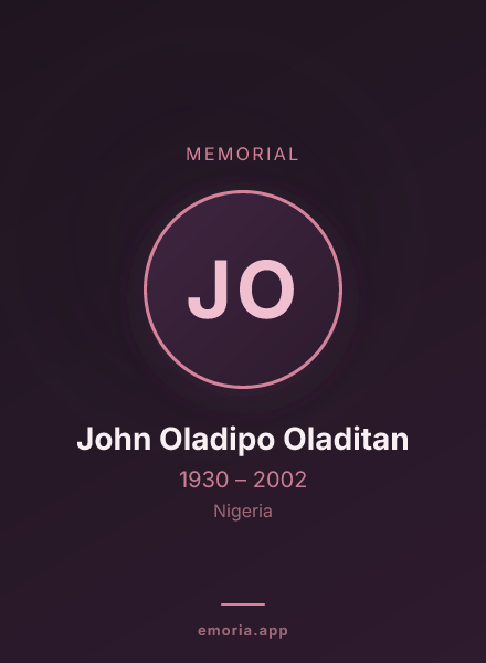 Memorial portrait of John Oladipo Oladitan