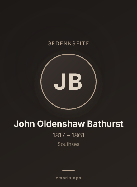 Gedenkportrait von John Oldenshaw Bathurst