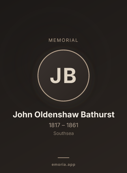 Memorial portrait of John Oldenshaw Bathurst