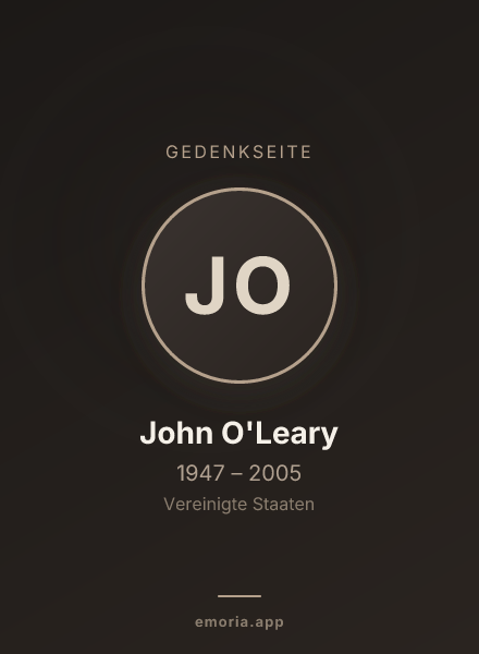 Gedenkportrait von John O'Leary