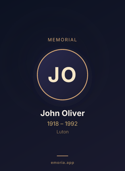 Memorial portrait of John Oliver