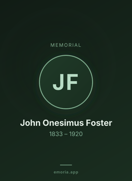 Memorial portrait of John Onesimus Foster