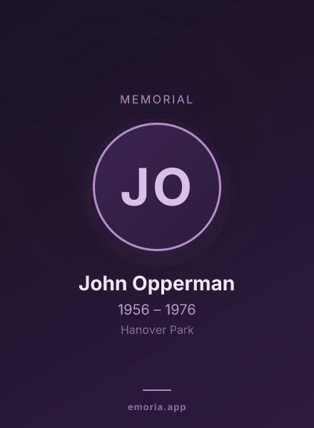 Memorial portrait of John Opperman