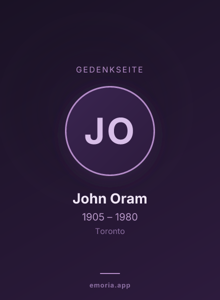 Gedenkportrait von John Oram