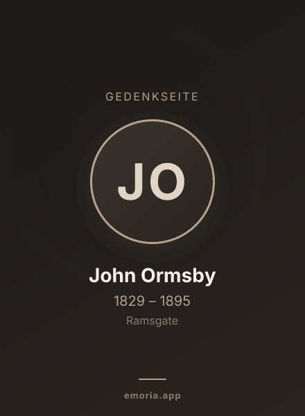 Gedenkportrait von John Ormsby