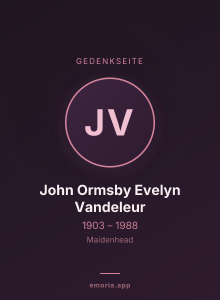 Gedenkportrait von John Ormsby Evelyn Vandeleur