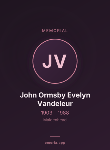 Memorial portrait of John Ormsby Evelyn Vandeleur