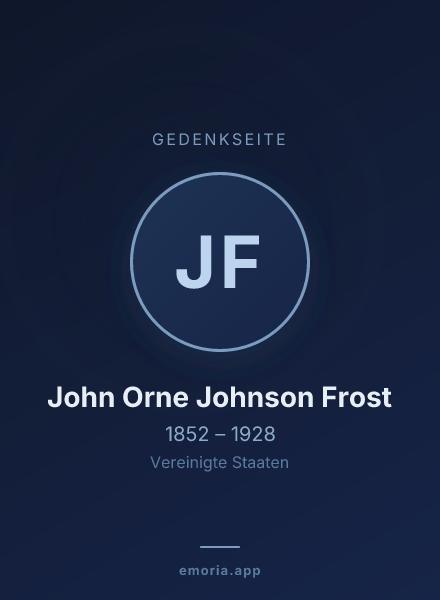 Gedenkportrait von John Orne Johnson Frost