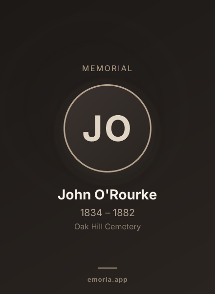Memorial portrait of John O'Rourke