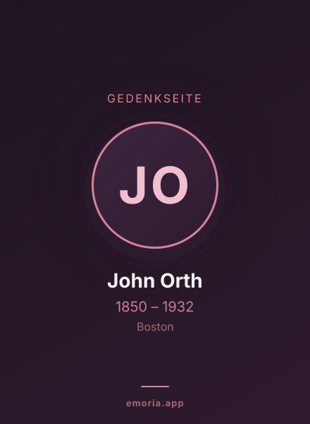 Gedenkportrait von John Orth