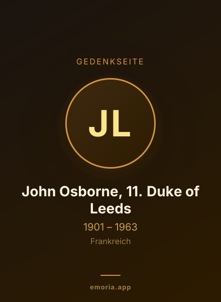 Gedenkportrait von John Osborne, 11. Duke of Leeds