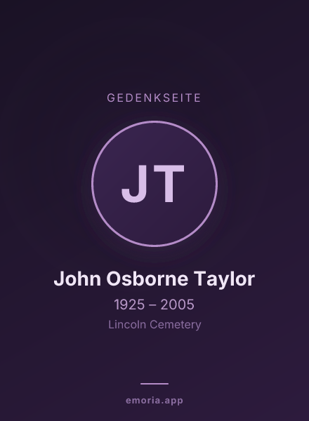 Gedenkportrait von John Osborne Taylor