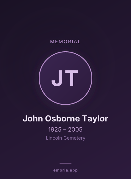 Memorial portrait of John Osborne Taylor