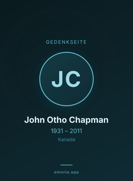 Gedenkportrait von John Otho Chapman