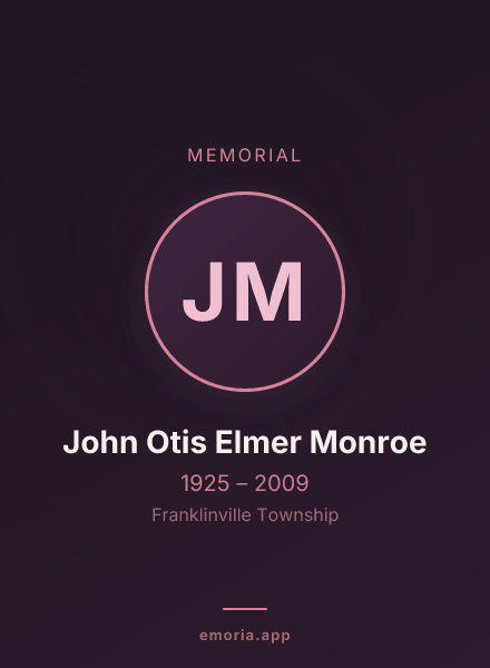 Memorial portrait of John Otis Elmer Monroe