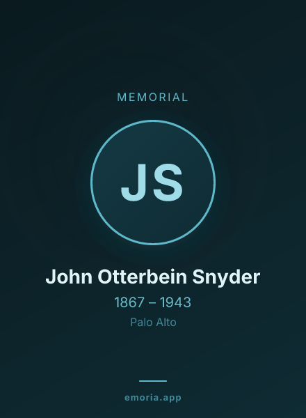 Memorial portrait of John Otterbein Snyder