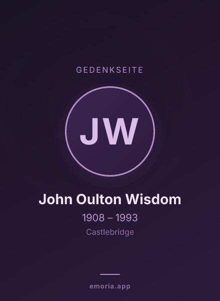 Gedenkportrait von John Oulton Wisdom