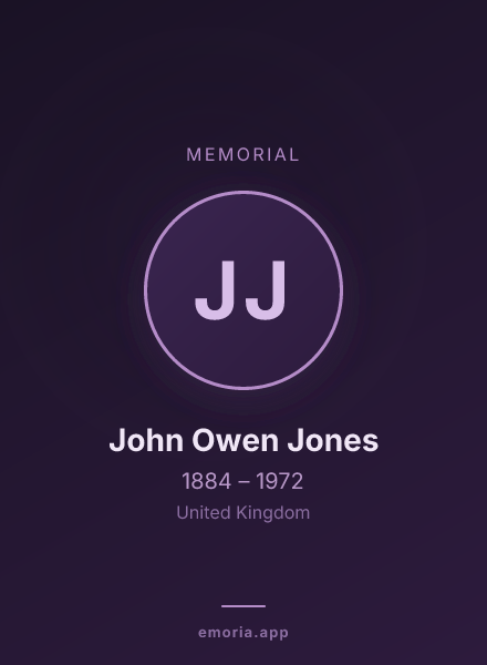 Memorial portrait of John Owen Jones