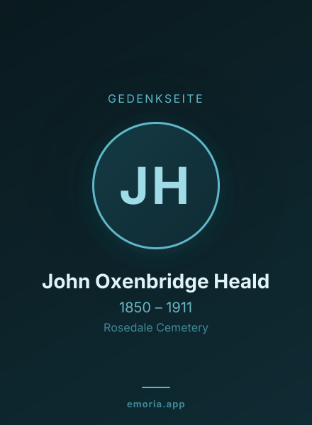 Gedenkportrait von John Oxenbridge Heald
