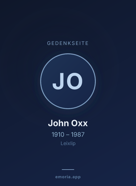 Gedenkportrait von John Oxx