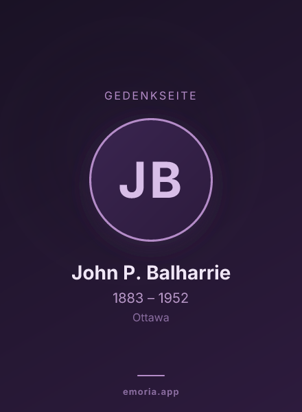 Gedenkportrait von John P. Balharrie