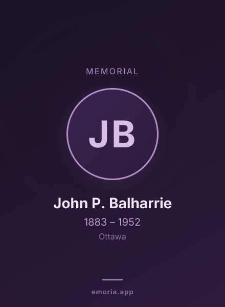 Memorial portrait of John P. Balharrie
