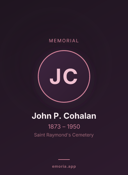 Memorial portrait of John P. Cohalan