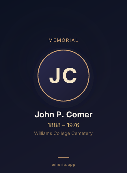 Memorial portrait of John P. Comer