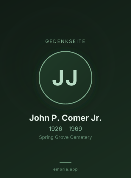 Gedenkportrait von John P. Comer Jr.