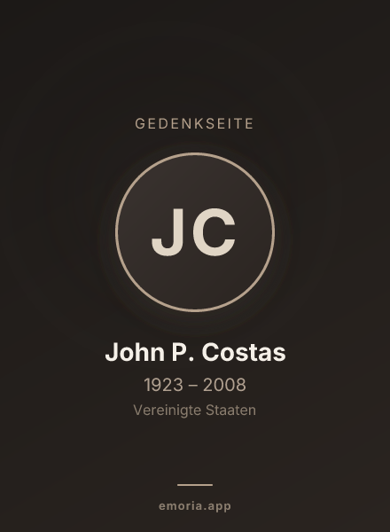 Gedenkportrait von John P. Costas