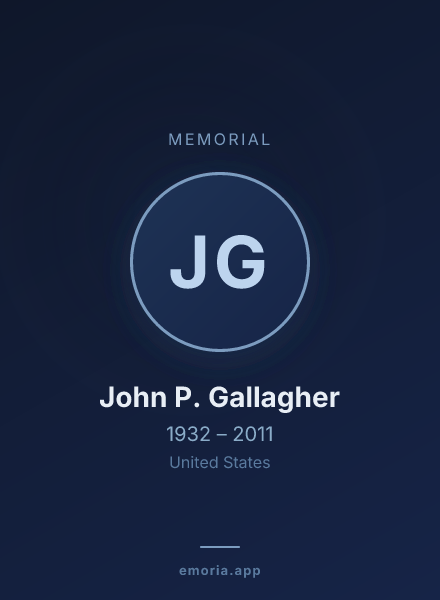 Memorial portrait of John P. Gallagher