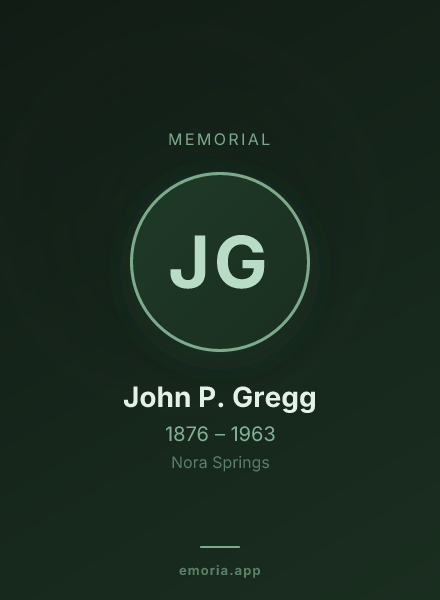 Memorial portrait of John P. Gregg