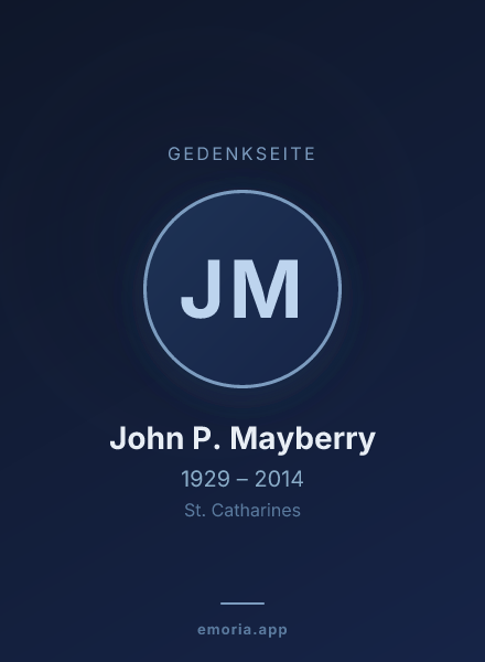 Gedenkportrait von John P. Mayberry