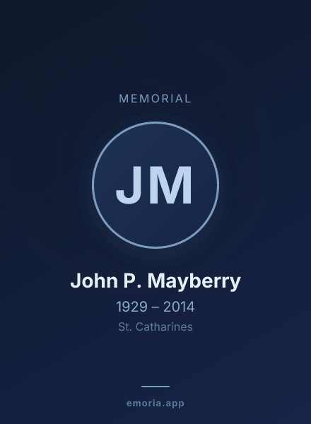 Memorial portrait of John P. Mayberry