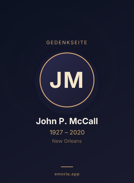 Gedenkportrait von John P. McCall