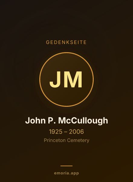 Gedenkportrait von John P. McCullough