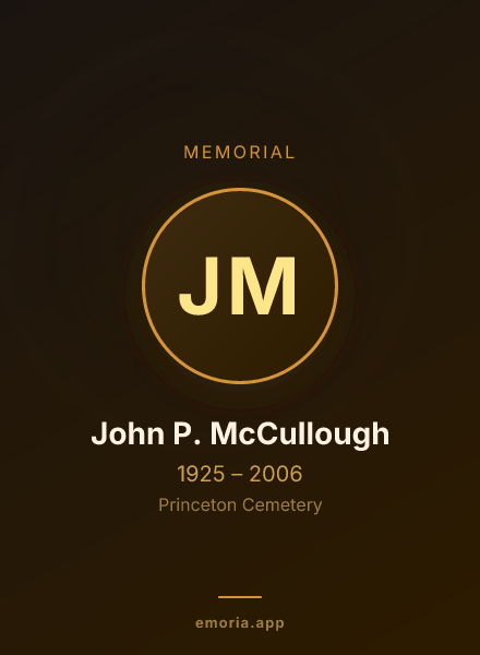 Memorial portrait of John P. McCullough